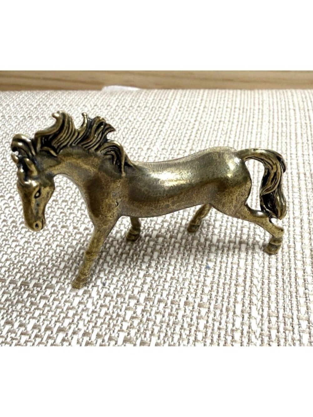 Solid Brass Horse Figurine Collectible Metalware Decorative Statue 2.5" x 2"